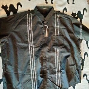 Men's Black Embroidered Shirt Jacket